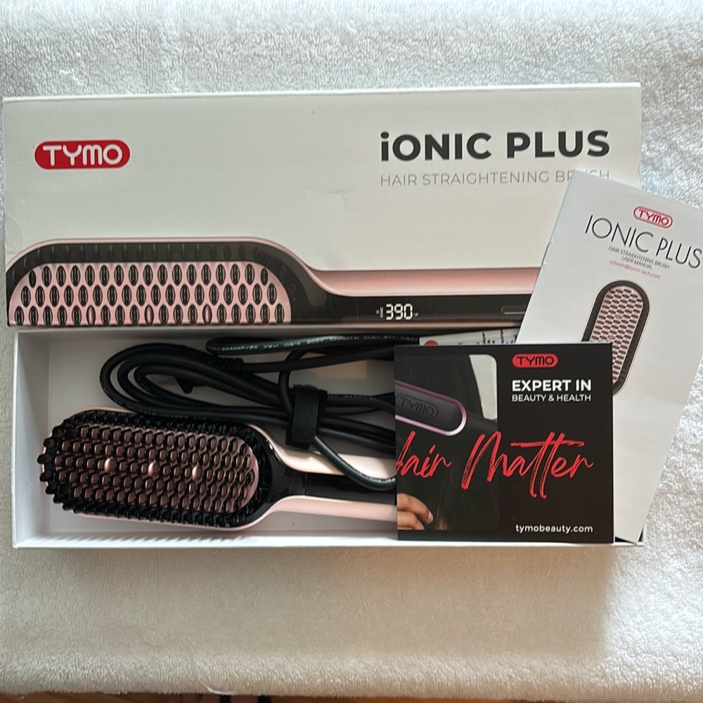 Tymo ionic plus hair straightener brush new pink